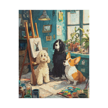 Dog Crew Art Studio Jigsaw Puzzle, Canine Lovers Puzzle, Animal Themed Tabletop Game for Adults and Kids Puzzle The Puzzle Chest