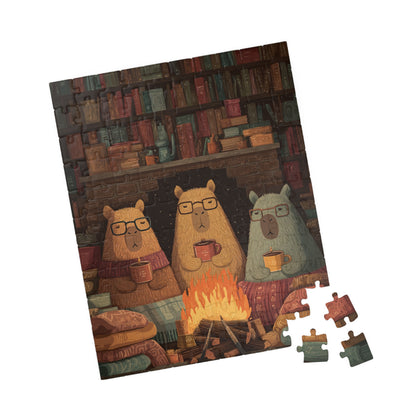 Fireside Reading with Capybaras Jigsaw Puzzle 110 pcs (Vertical) Puzzle The Puzzle Chest