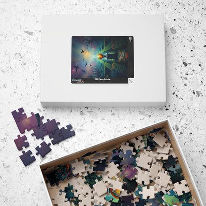 Gothic Garden Maze Puzzle, Mystical Scene with Glowing Orbs Crows and Fog, Magical Dark Art Jigsaw Game, Gift for Gothic-Themed Enthusiast Puzzle The Puzzle Chest