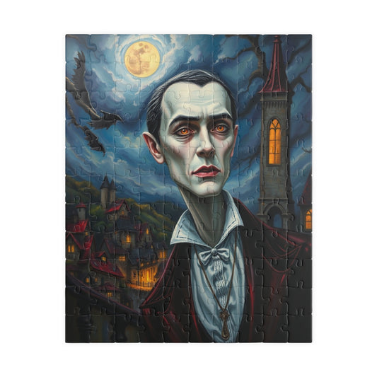 Vampire Gothic Manor Jigsaw Puzzle, Dark Fantasy Stormy Sky Art, Halloween Game, Challenging Adult Toy, Mind-bending Activity, Unique Gift 110 pcs (Vertical) Puzzle The Puzzle Chest