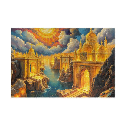New Jerusalem Jigsaw Puzzle, Shining City of Gold and Crystal, Faith-Based Tabletop Game, Religious Theme, Mindfulness Activity, Giftable