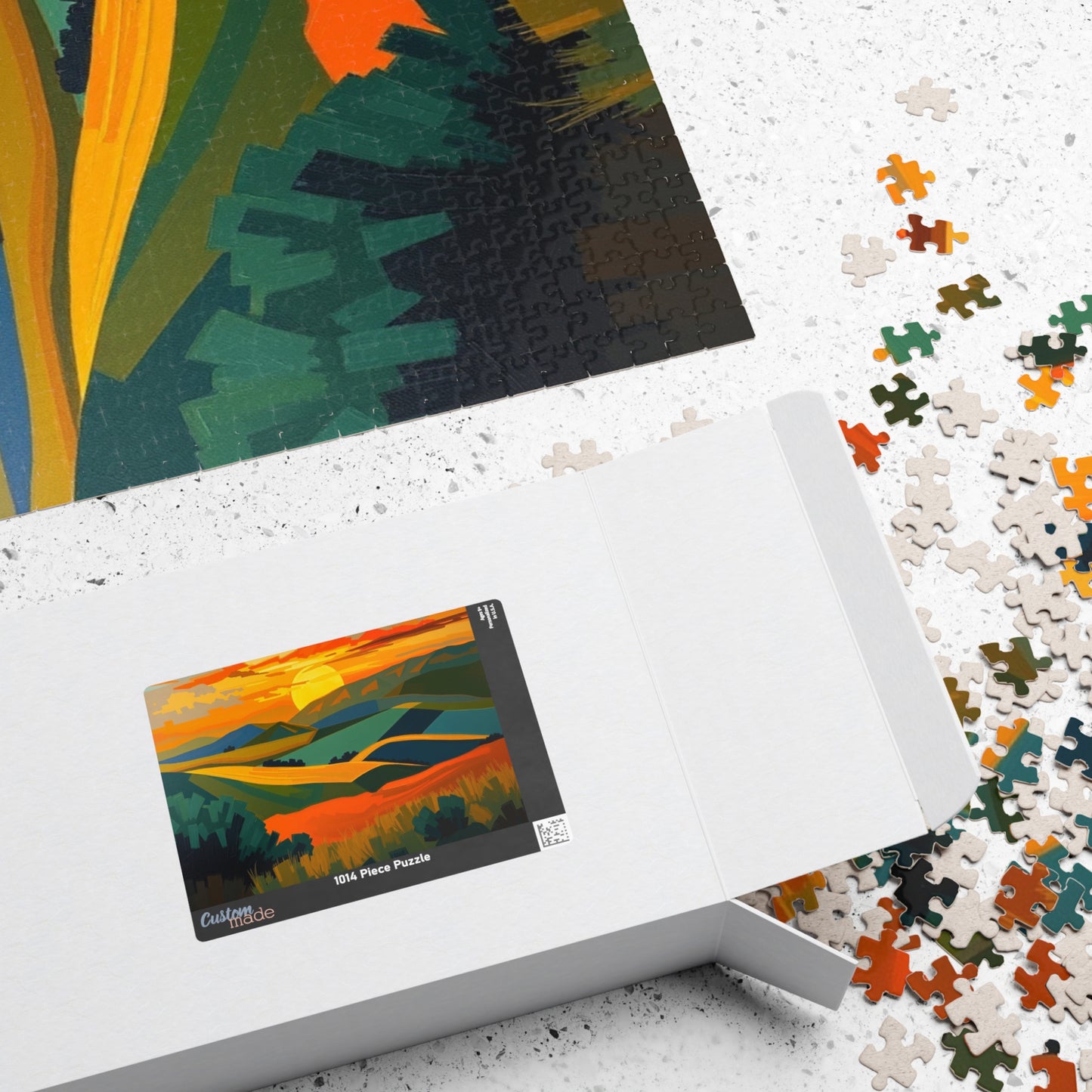 Sunset Landscape Puzzle, Abstract Jigsaw Game, Colorful Nature Art Puzzle for Adult Puzzle The Puzzle Chest