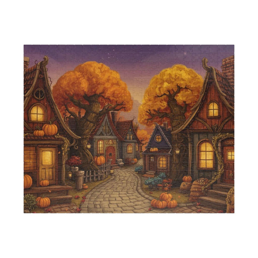 Harvest Hollow Autumn Village Puzzle - Fall Town Scene Jigsaw Game 520 pcs (Horizontal) Puzzle The Puzzle Chest