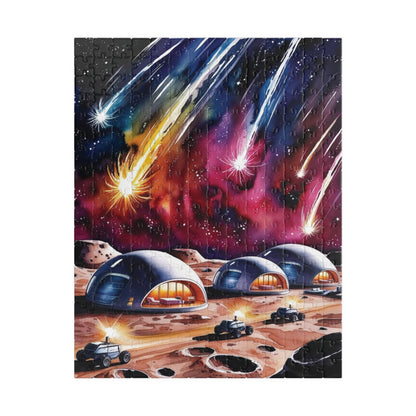Space Jigsaw Puzzle, Meteor Shower Moon Base Puzzle, Futuristic Space Domes, Family Activity Game Night, Astronomy Puzzle, Educational 252 pcs (Vertical) Puzzle The Puzzle Chest