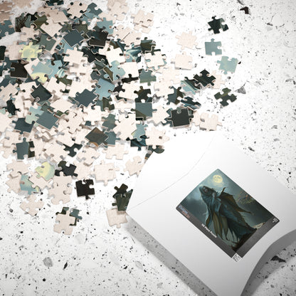 Gothic Puzzle, Banshee Design 110-1014 Piece Jigsaw, Moonlit Village Windswept Cliff Silver Gray Shroud, Unique Gift Idea, Relaxing Activity Puzzle The Puzzle Chest