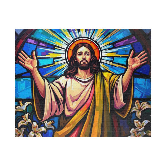 Religious Puzzle Art - Jesus in Stained Glass Style, 110-1014 Piece, Challenging Brain Teaser, Faith-Based Gift for Friends, Family Activity Puzzle The Puzzle Chest