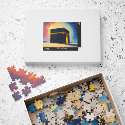Serene Kaaba Jigsaw Puzzle Vibrant Desert Scene, Mindfulness Activity, Islamic Art Puzzle Home Entertainment, Family Fun, Gift for Him/Her