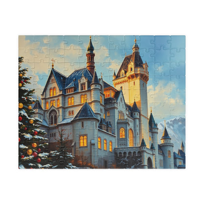 Neuschwanstein Castle Winter Jigsaw Puzzle, Snowy Bavaria Landscape Game, Famous Landmark Architecture, Travel Lover Best Unique Gift 110 pcs (Horizontal) Puzzle The Puzzle Chest