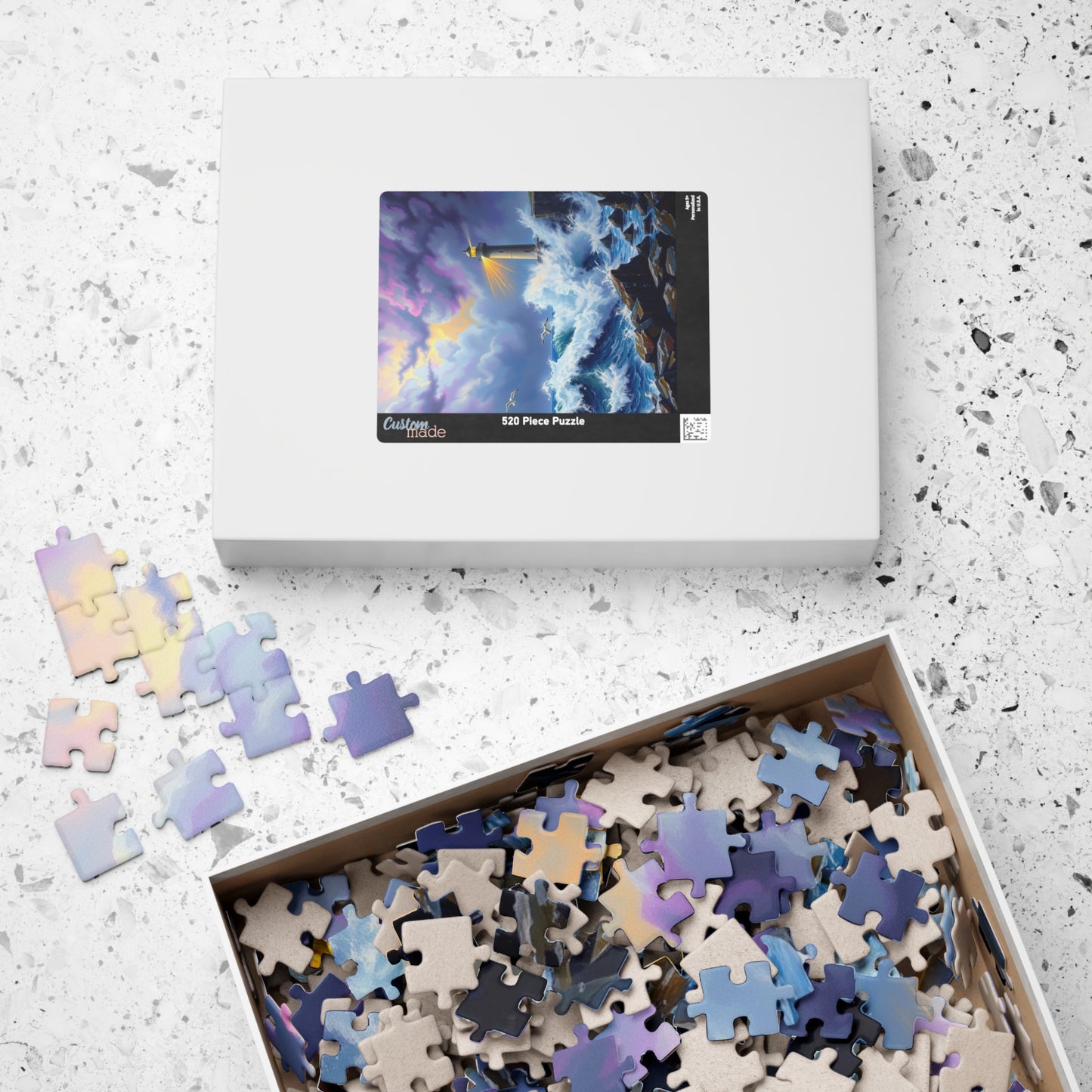 Lighthouse Waves Puzzle - 110, 252, 520, 1014-piece | Relaxation, Family Fun, Gift Idea, Coastal Home Decor Puzzle The Puzzle Chest