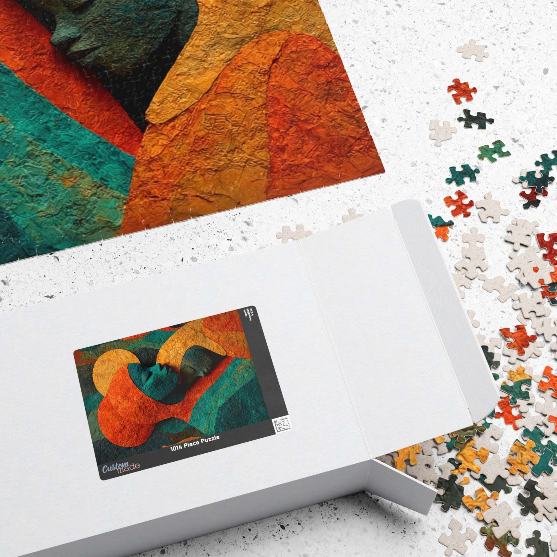 Black Art Jigsaw Puzzle - Afrocentric Mother and Child Sculpture-Inspired Embrace for Thoughtful Holiday or Birthday Gift Puzzle The Puzzle Chest