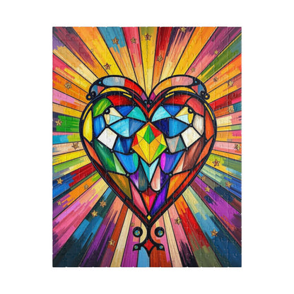 Prism of Love Jigsaw Puzzle, Stained Glass Style Art, Rainbow Colors LGBTQ+ Gift for Puzzle Lovers, Fun Family Activity, Mindful Hobby