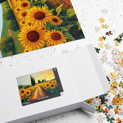 Sunflower Sunrise Puzzle - Nature Lover's Jigsaw, Ideal for Family Activity or Solo Fun, Mindfulness Puzzle Lover Birthday Gift for Friends Puzzle The Puzzle Chest