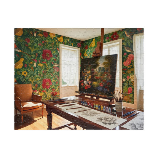 Vintage Artistic Floral Puzzle - Painting Studio 110-1014 Piece, Perfect for Family Fun Night, Home Decor, Gift for Art Lovers, Relaxation