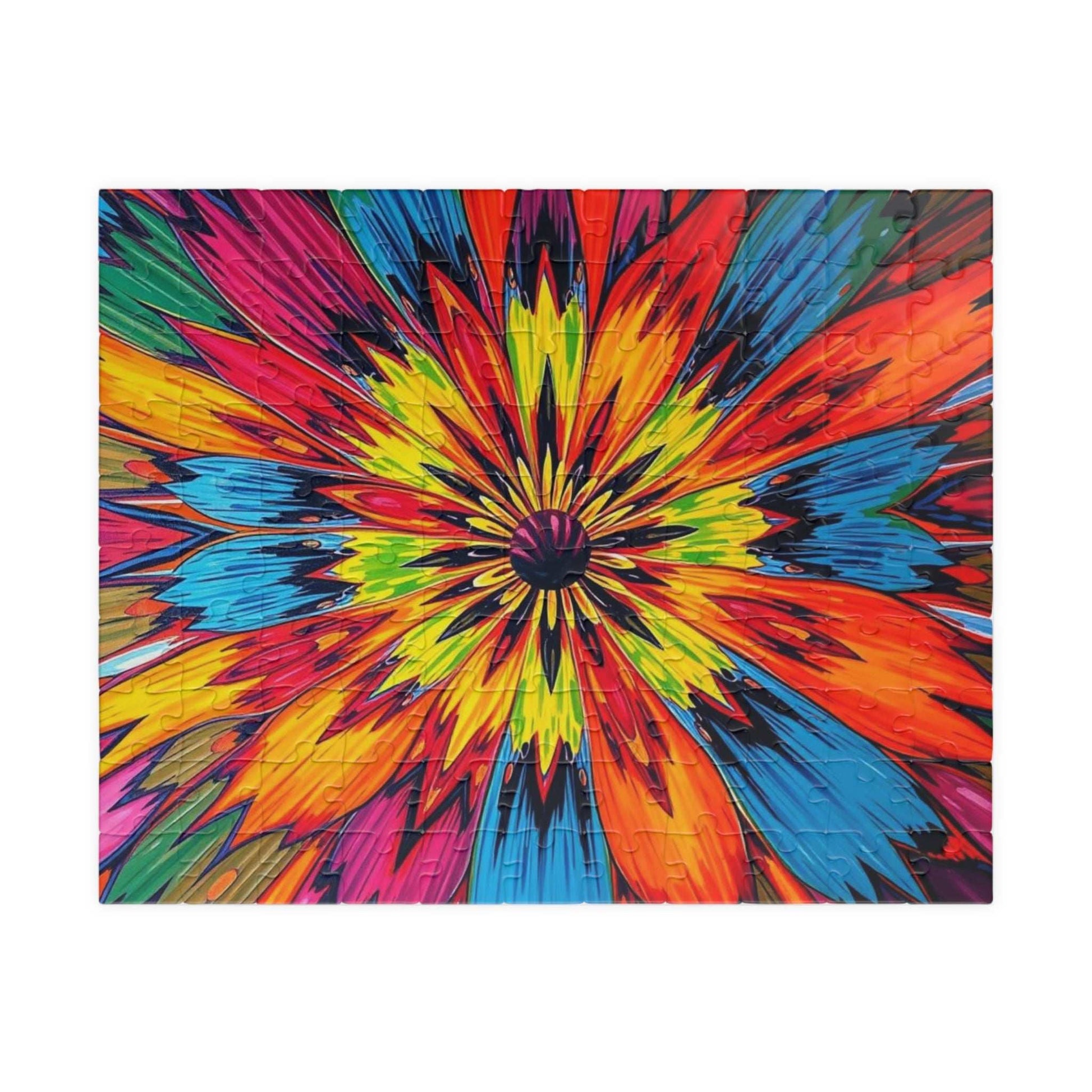 Colorful Floral Abstract Jigsaw Puzzle Game for Family or Solo Fun 110 pcs (Horizontal) Puzzle The Puzzle Chest