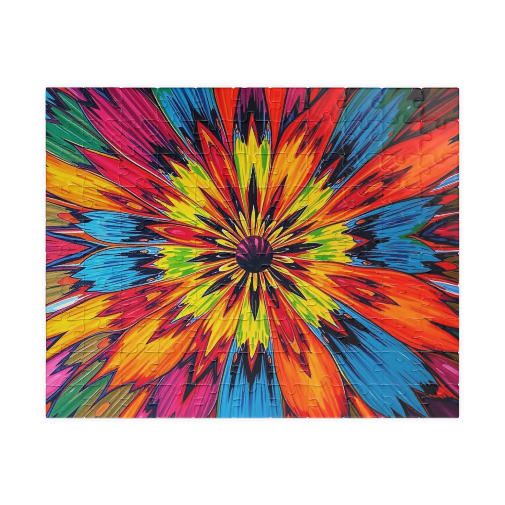 Colorful Floral Abstract Jigsaw Puzzle Game, Fun Family Game, Gift for Friend, Perfect for Parties and Celebrations, Mindful Activity 110 pcs (Horizontal) Puzzle The Puzzle Chest