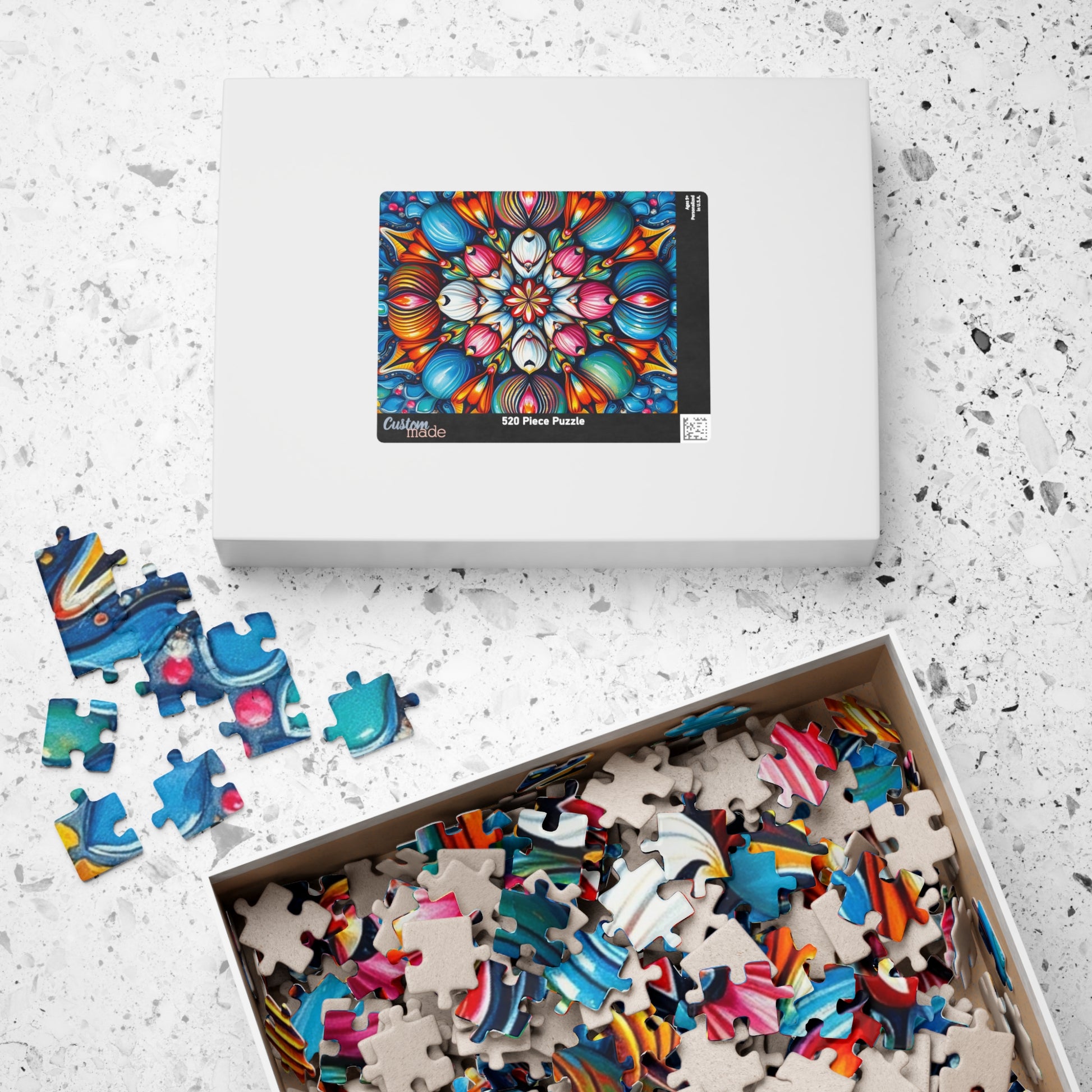 Colorful Mandala Puzzle - Abstract Art Jigsaw Game for Adults Puzzle The Puzzle Chest
