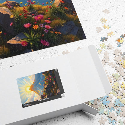 Golden Mount Sinai Puzzle, Mountain Landscape Religious Themed Jigsaw Game Toy, Nature-Inspired Inspirational Gift for Puzzle Lover, Mindful