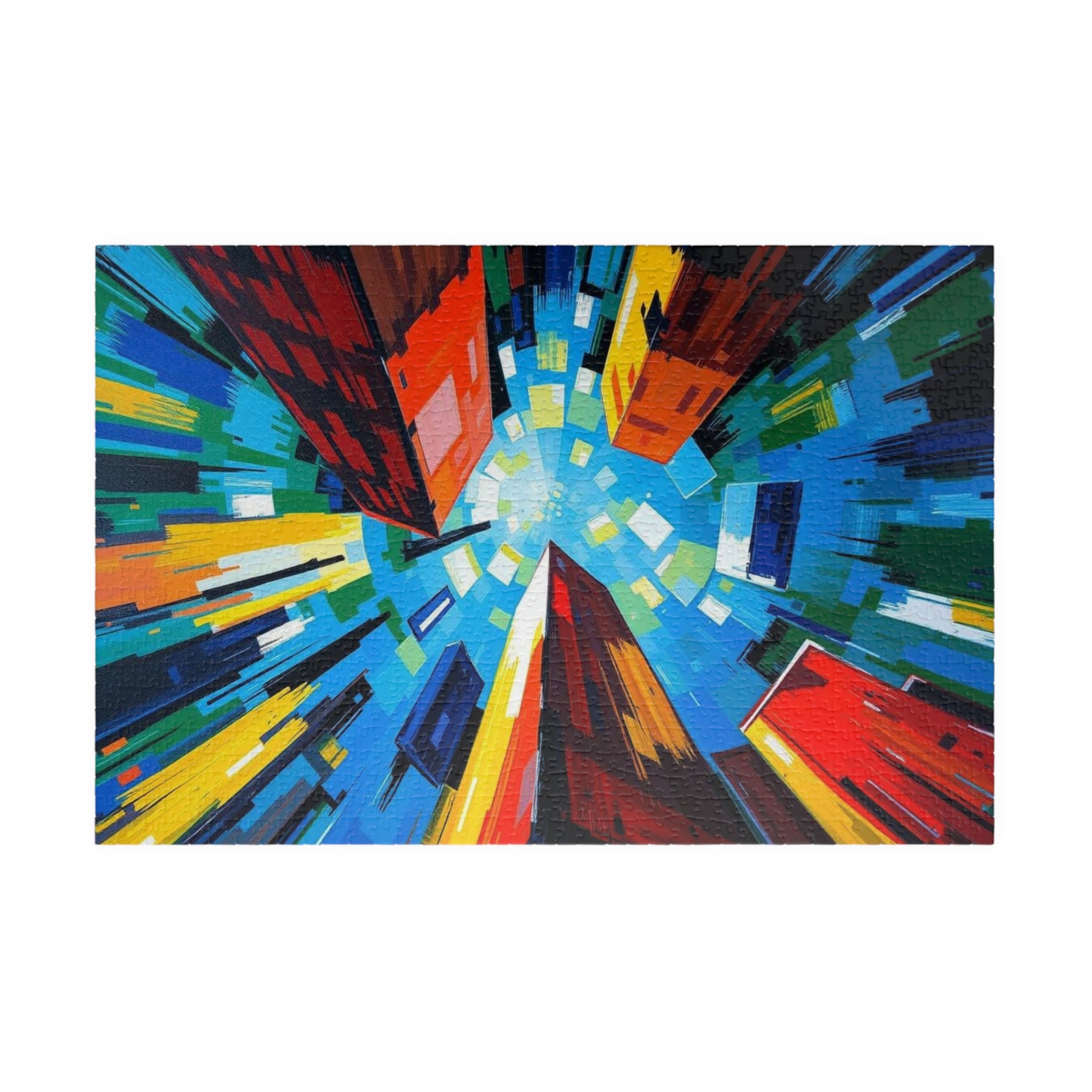 Colorful Cityscape Puzzle - Abstract Jigsaw Game for Fun Family Activity, Gift for Friend, Home Entertainment, Game Night Essential 1014 pcs (Horizontal) Puzzle The Puzzle Chest