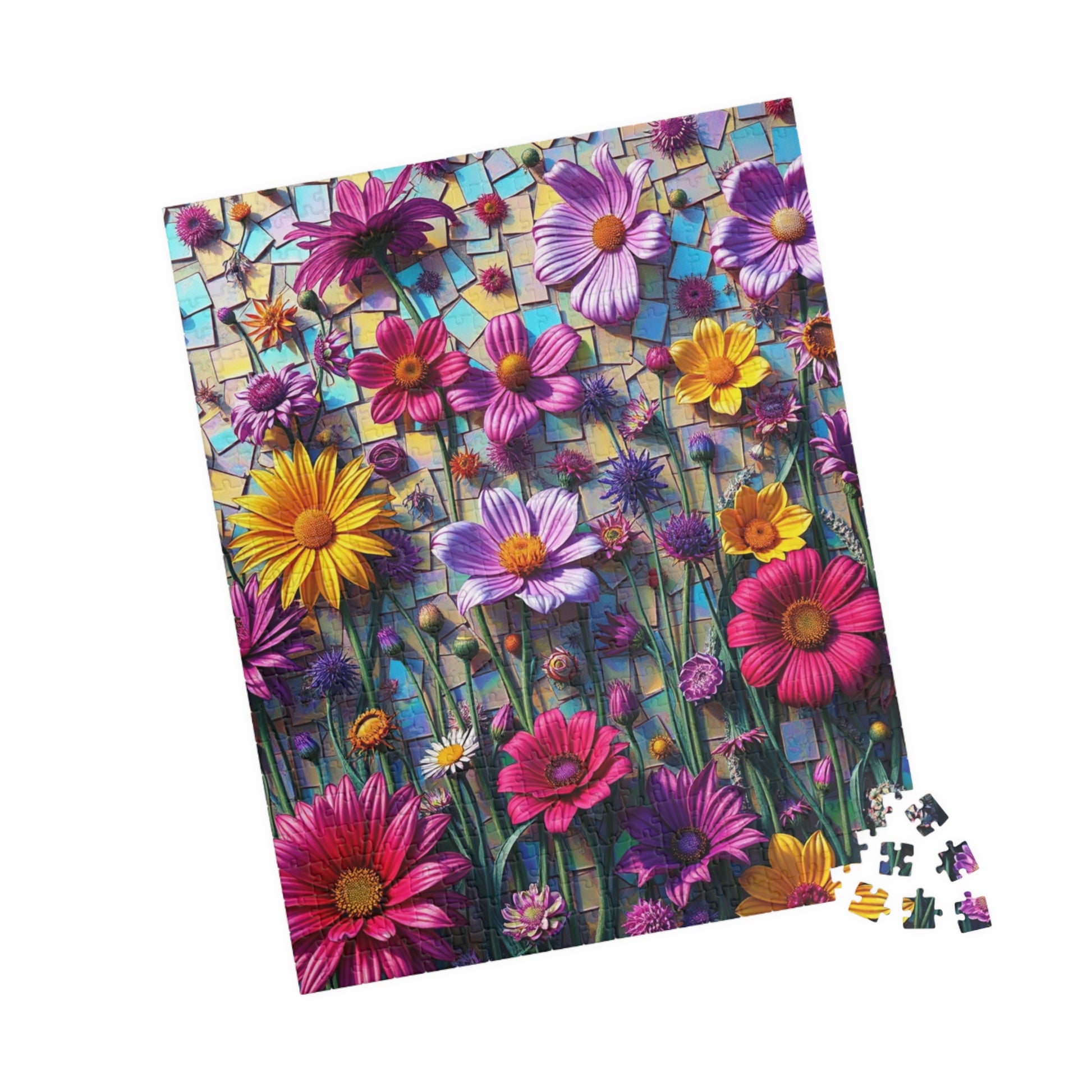 Floral Mosaic Puzzle, 110-1014 Pieces, Flower Jigsaw Game, Relaxing Family Activity, Gift for Puzzle Lovers and Art Enthusiasts, Frameable Puzzle The Puzzle Chest