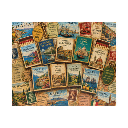 Italy Matchbook Puzzle | Italian Travel Memorabilia Jigsaw | Mediterranean Landmark European Vacation Nostalgia Puzzle The Puzzle Chest
