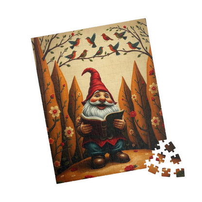 Gnome Reading Storybook – Whimsical Folk Art Forest Jigsaw 252 pcs (Vertical) Puzzle The Puzzle Chest