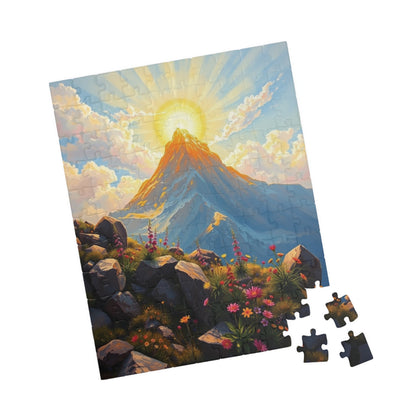 Golden Mount Sinai Puzzle, Mountain Landscape Religious Themed Jigsaw Game Toy, Nature-Inspired Inspirational Gift for Puzzle Lover, Mindful