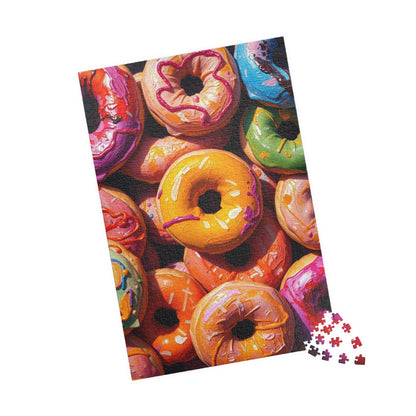 Chaotic Donuts Puzzle, Vibrant Sweets-Themed Jigsaw, Bright and Colorful Food Collage, Family Activity, Quiet Pastime, Foodie Puzzle Lover Puzzle The Puzzle Chest