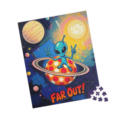 Far Out Alien Puzzle | Fun Space Theme Pop Art Jigsaw Educational Game, Cool Gift for Adults, Family Bonding Activity, Brain Teaser Puzzle The Puzzle Chest