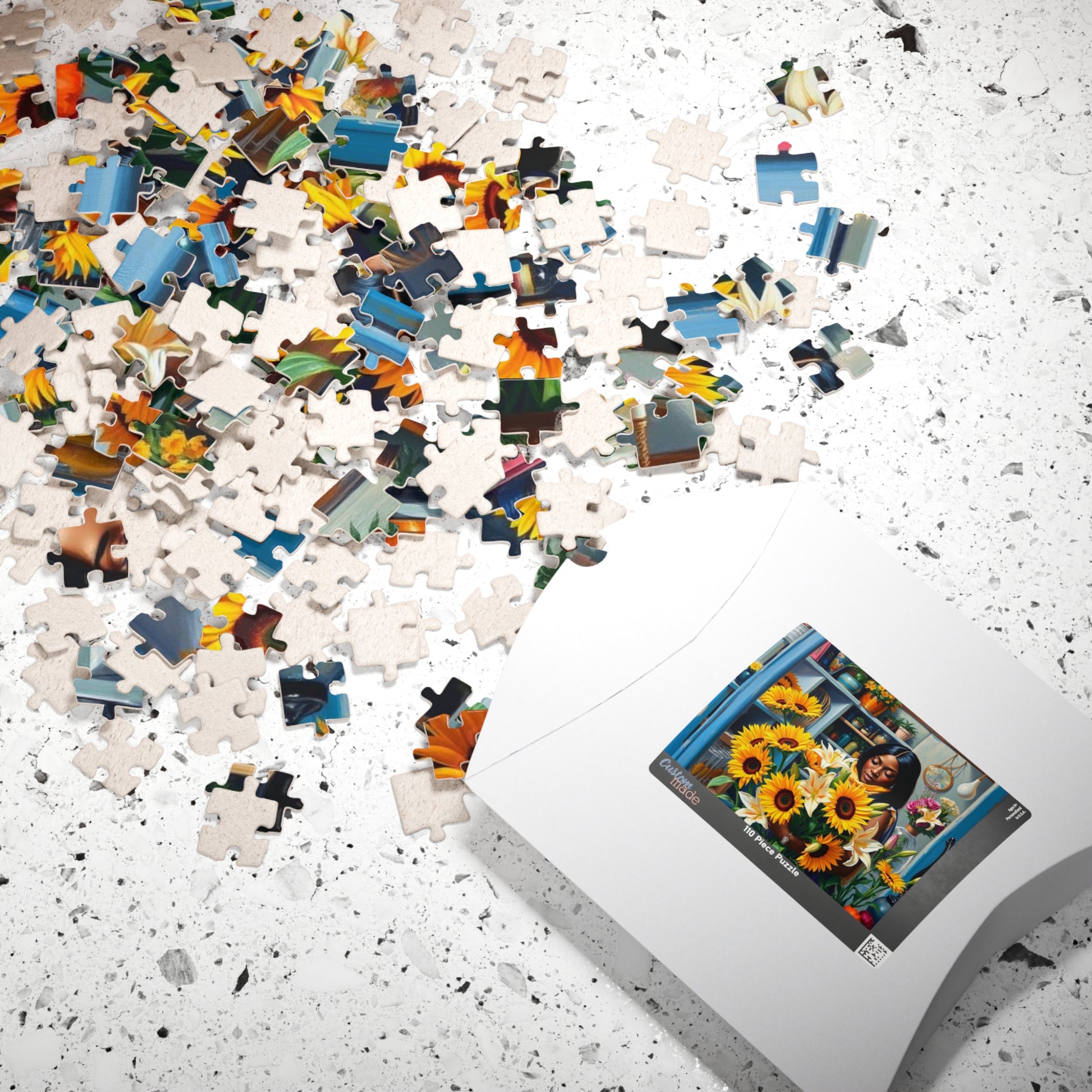 Flower Shop Jigsaw Puzzle - Black Woman Art Beautiful Puzzle for Relaxation Holiday Birthday Gift for Her Home Entertainment Mindful Moments Puzzle The Puzzle Chest