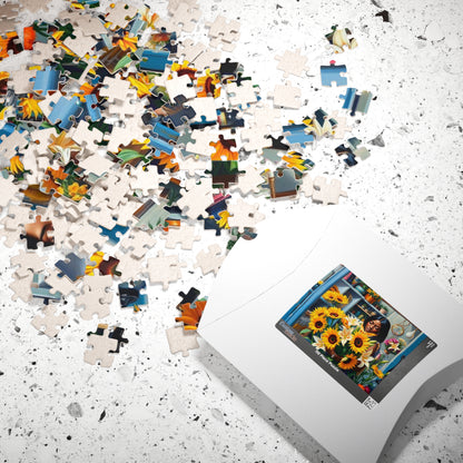 Flower Shop Jigsaw Puzzle - Black Woman Art Beautiful Puzzle for Relaxation Holiday Birthday Gift for Her Home Entertainment Mindful Moments Puzzle The Puzzle Chest