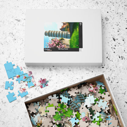 Leaning Tower of Pisa Puzzle, Famous Landmark Cherry Blossoms 110-1014 Piece Jigsaw Game, Spring Scene Tuscany Italy, Family Activity, Hobby Puzzle The Puzzle Chest