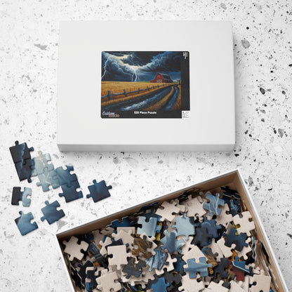 Stormy Barn Scene Puzzle | Relaxing Home Activity, Farmhouse Decor, Family Game Night, Nature Lover Gift, Rainy Day Fun Puzzle The Puzzle Chest