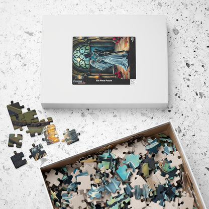 Gothic Wedding Skeleton Puzzle, Dark Fantasy Art Jigsaw Game for Lovers, Halloween Decor, Gift for Friend, Home Activity, Engaging Gift Idea