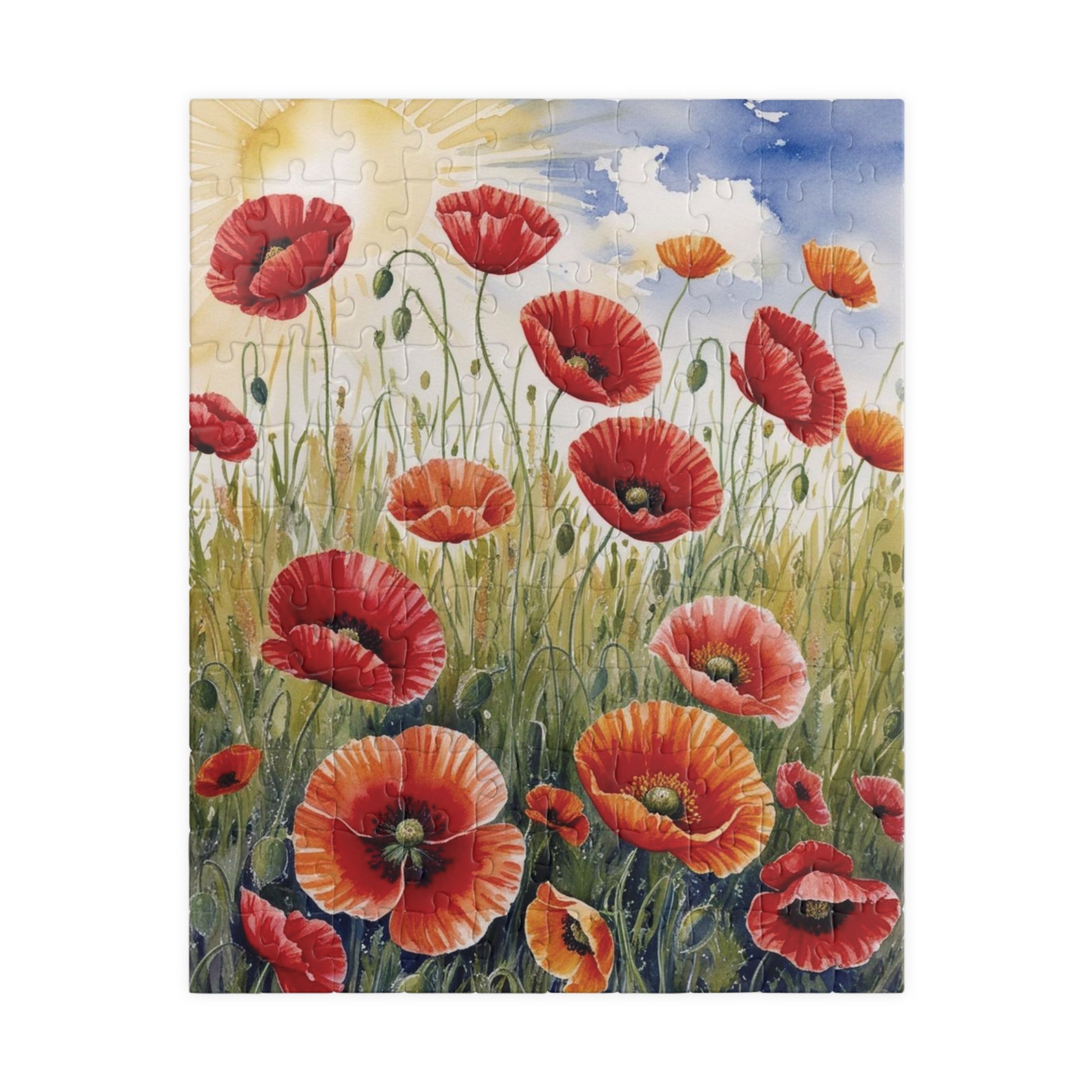 Poppy Field Jigsaw Puzzle, Impressionist Style Summer 110-1014 Piece Tabletop Game, Mindfulness Birthday Holiday Gift for Friends 110 pcs (Vertical) Puzzle The Puzzle Chest