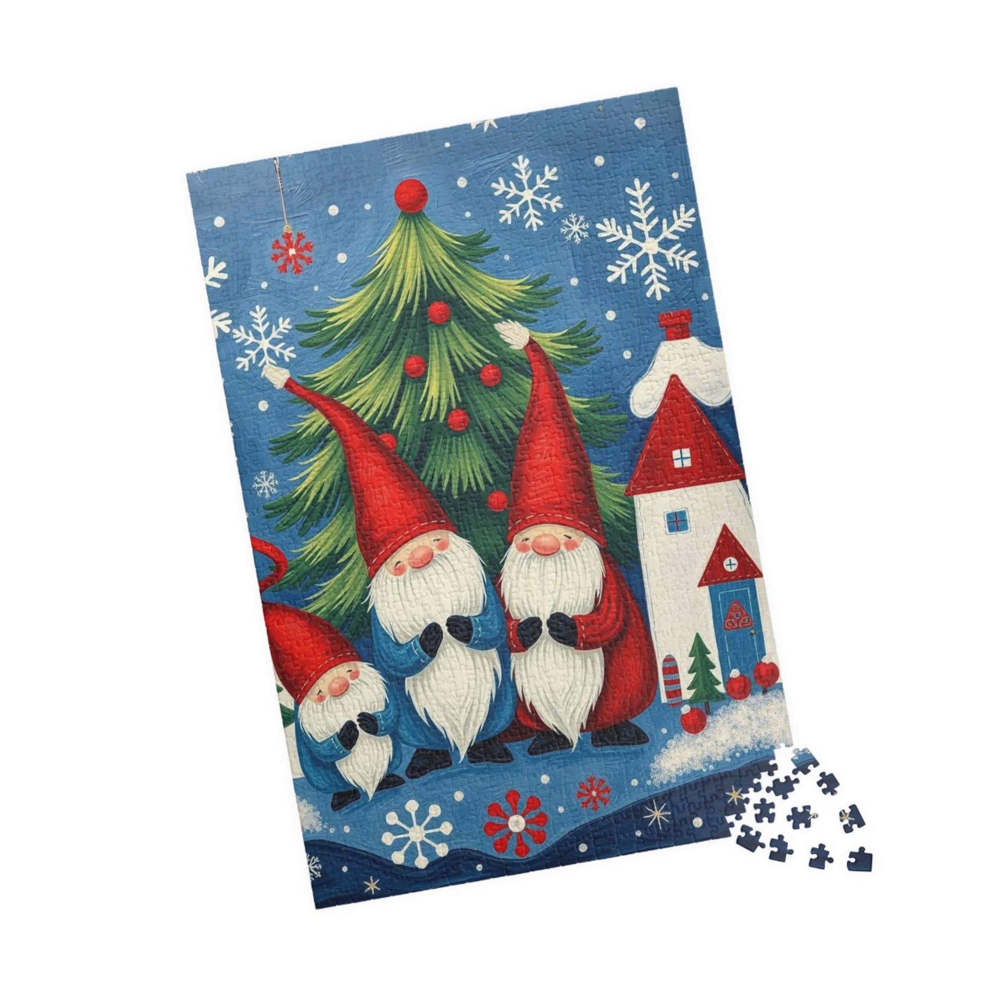 Nordic Christmas Caroling Gnomes – Scandinavian Folk Winter Holiday Jigsaw Puzzle 1014 pcs (Vertical) Puzzle The Puzzle Chest