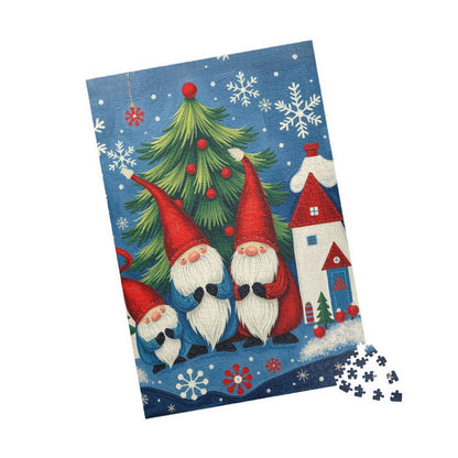 Nordic Christmas Caroling Gnomes – Scandinavian Folk Winter Holiday Jigsaw Puzzle 1014 pcs (Vertical) Puzzle The Puzzle Chest