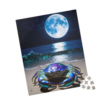 Magical Ocean Crab Jigsaw Puzzle, Cancer Zodiac Sign Game for Adults, Moonlight Beach Scene, Gift for Astrology Lover, Family Game Night Puzzle The Puzzle Chest