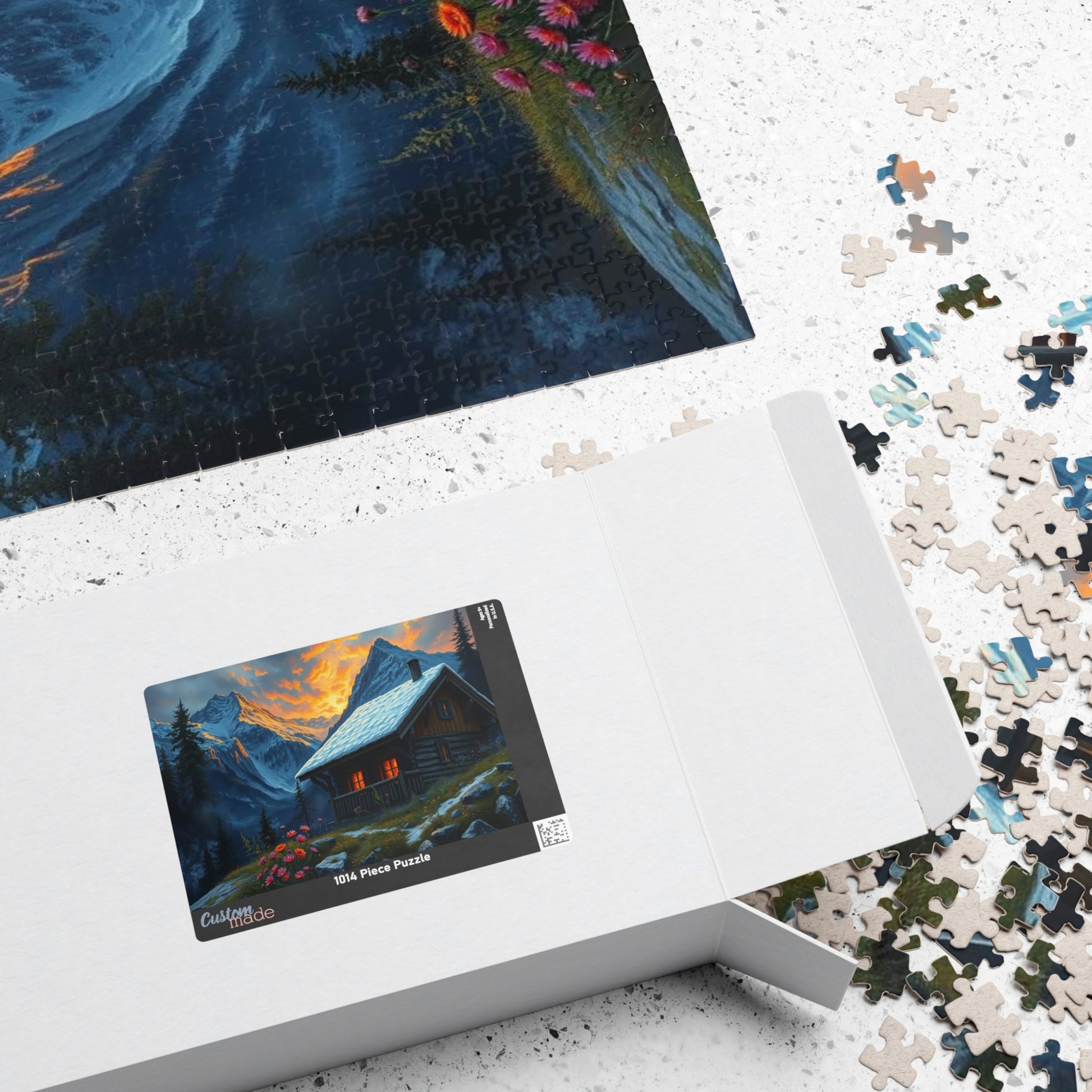 Mountain Cabin Puzzle - Cozy Atmosphere, Nature Lovers Gift, Family Activity, Mindful Challenge, 110 to 1014-Piece Options Puzzle The Puzzle Chest