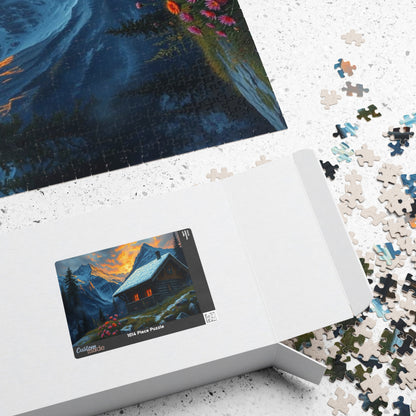 Mountain Cabin Puzzle - Cozy Atmosphere, Nature Lovers Gift, Family Activity, Mindful Challenge, 110 to 1014-Piece Options Puzzle The Puzzle Chest