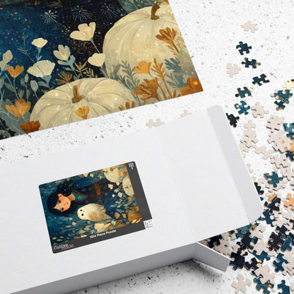 Twilight Pumpkin Grove Fairy-Tale Puzzle - Dark Haired Girl and Wise Owl, Nature Lovers Gift, Family Activity, Home Entertainment Puzzle The Puzzle Chest