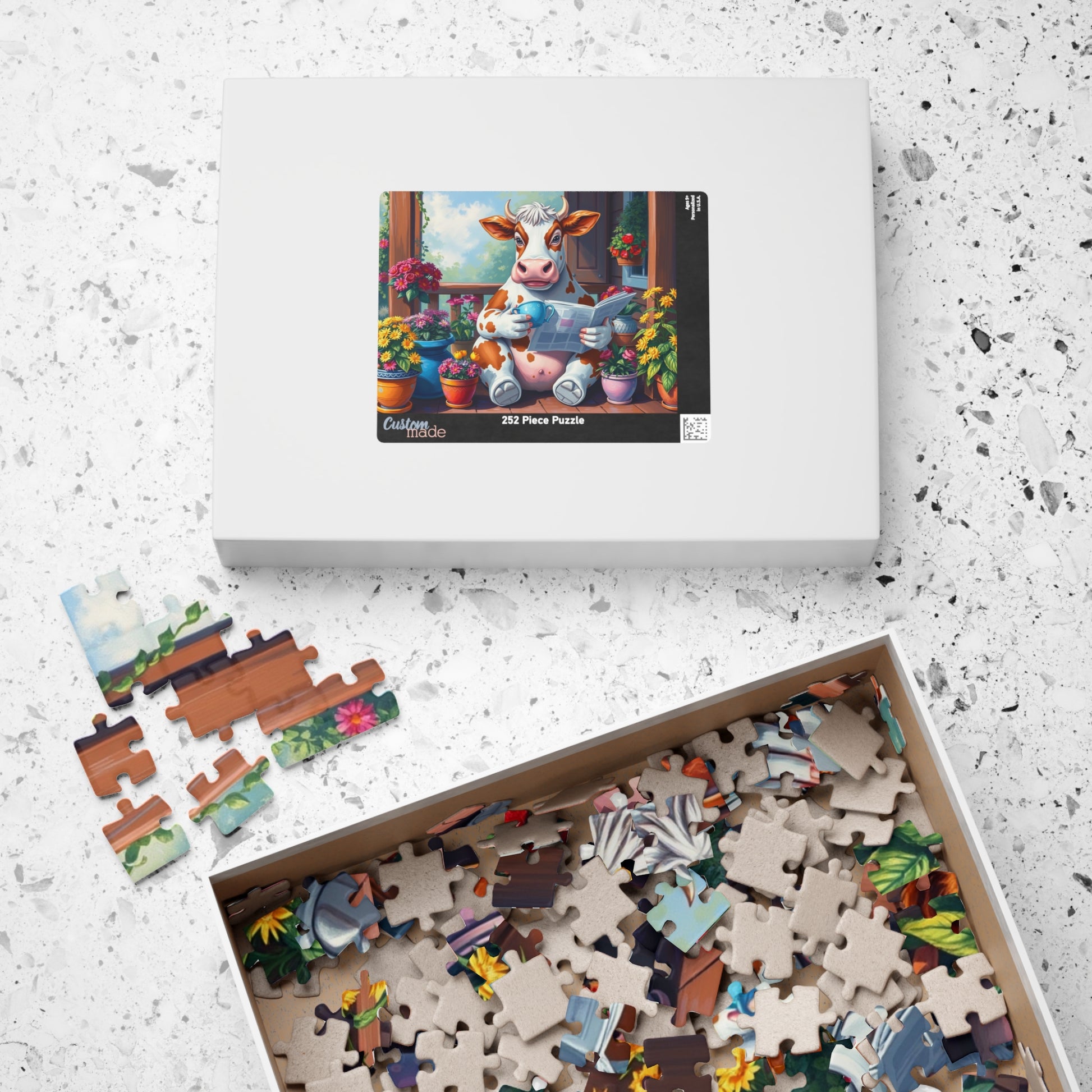 Whimsical Cow Jigsaw Puzzle, Fun Home Solo Entertainment, Gift for Farm Lovers Animal Enthusiasts, Family Game Night, Mindfulness Activity Puzzle The Puzzle Chest