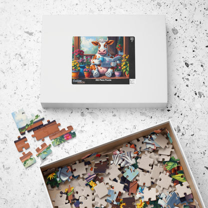 Whimsical Cow Jigsaw Puzzle, Fun Home Solo Entertainment, Gift for Farm Lovers Animal Enthusiasts, Family Game Night, Mindfulness Activity Puzzle The Puzzle Chest