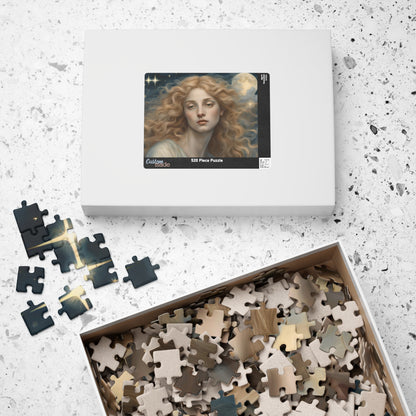 Golden Haired Celestial Angel Puzzle, Heavenly Angelic Creature Jigsaw Game, Religious Spiritual Art, Adult Entertainment, Hobby Puzzle The Puzzle Chest
