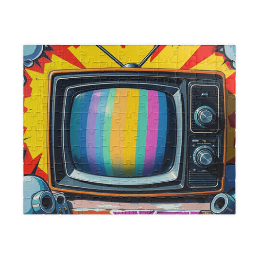 Retro TV Jigsaw Puzzle, Pop Art Design, Puzzle for Adults, Fun Family Activity, Home Entertainment, Gift for Collectors, 110-1014 Pieces 110 pcs (Horizontal) Puzzle The Puzzle Chest