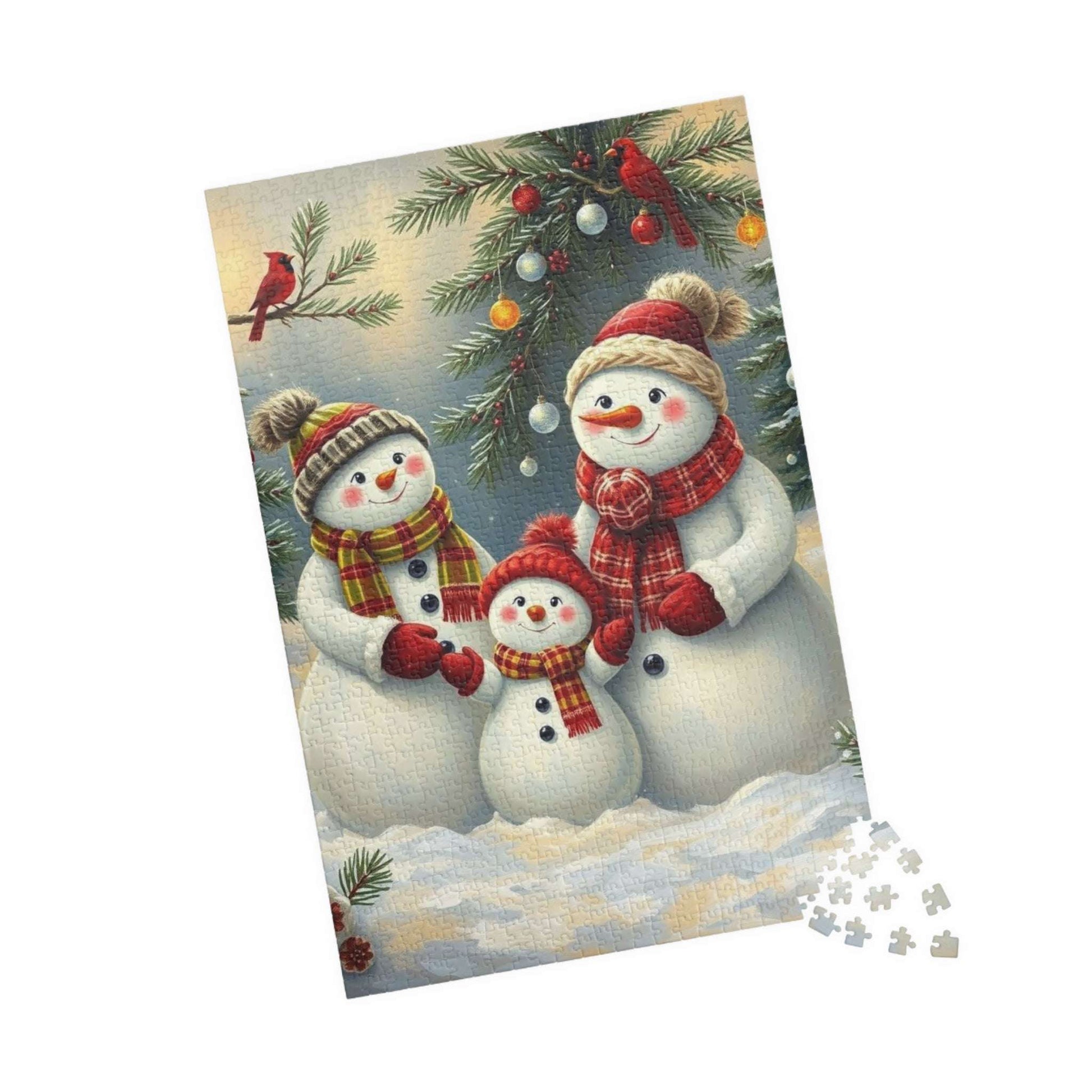 Snowman Family Jigsaw Puzzle for Adults, 110/252/520/1014-piece Christmas Puzzle