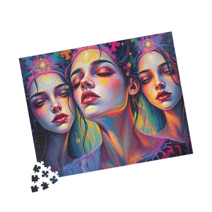 Colorful Art Puzzle - Tranquil Trio | 110, 252, 520, 1014-piece Jigsaw | Meditation Theme | Gift for Art Lovers, Family Activity, Relaxation Puzzle The Puzzle Chest