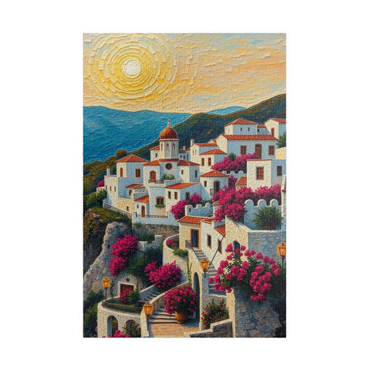 Mediterranean Village Jigsaw Puzzle - Mosaic Design, Tabletop Game for Family Activity, Mental Exercise, Quiet Pastime, Puzzle Lover Gift 1014 pcs (Vertical) The Puzzle Chest