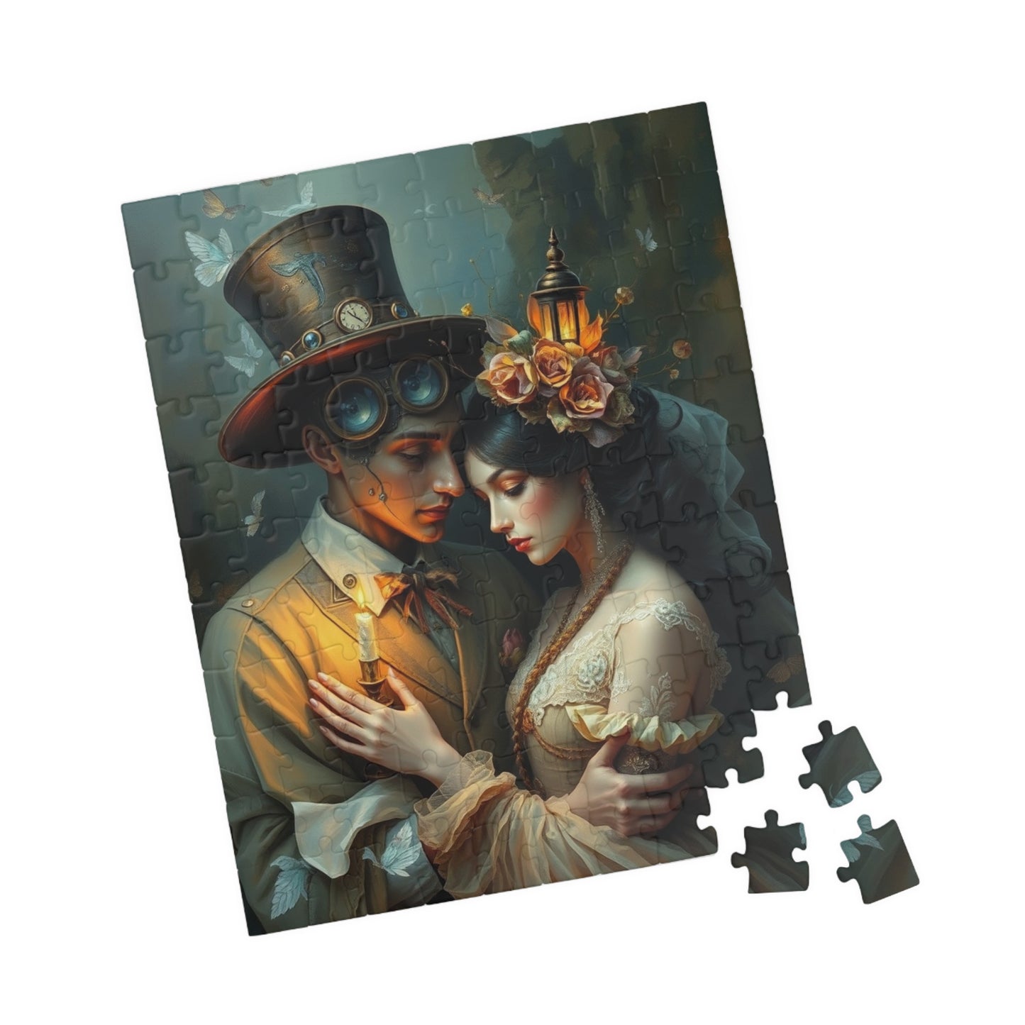 Romantic Steampunk Puzzle - Unique Gift for Couples, Home Decor, Family Game Night, Art Lovers, Engaging Activities Puzzle The Puzzle Chest
