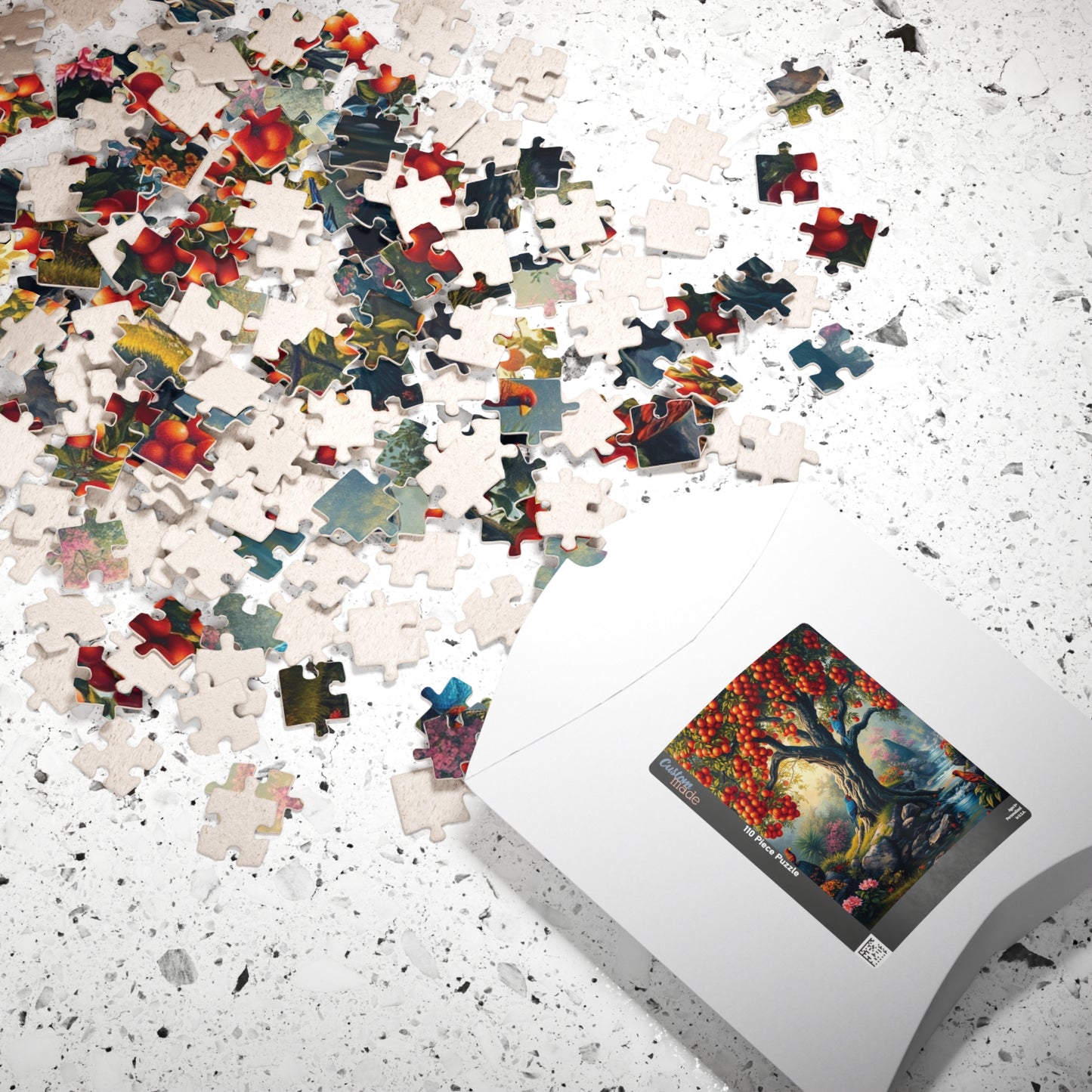 Garden of Eden Puzzle, Serene Biblical Scene (110, 252, 520, 1014 Pieces), Fruit Tree Stream Birds Flowers, Jigsaw Game Brain Teaser, Home Puzzle The Puzzle Chest