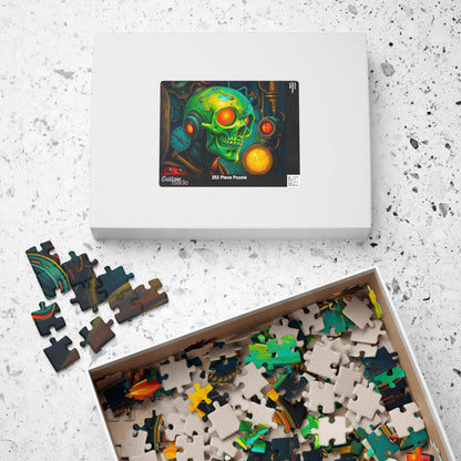 Neon Machina Jigsaw Puzzle, Steampunk Skull Puzzle, 110-1014 Piece Unique Gift for Family, Friends, Party Activity, Halloween Brain Teaser Puzzle The Puzzle Chest